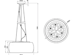 LED Pendelleuchte mit Glas Chrom in Rauchglas Optik & Kristallbehang Ø 50cm