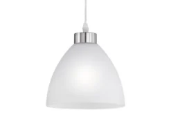 LED Pendelleuchte mit Glas Lampenschirm in Weiß, Ø 20cm