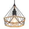 LED Pendelleuchte mit Hanfseil und Drahtgestell Schwarz, Ø 25cm