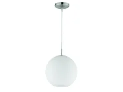 LED Pendelleuchte mit Kugel aus weißem Opalglas, Ø 30cm