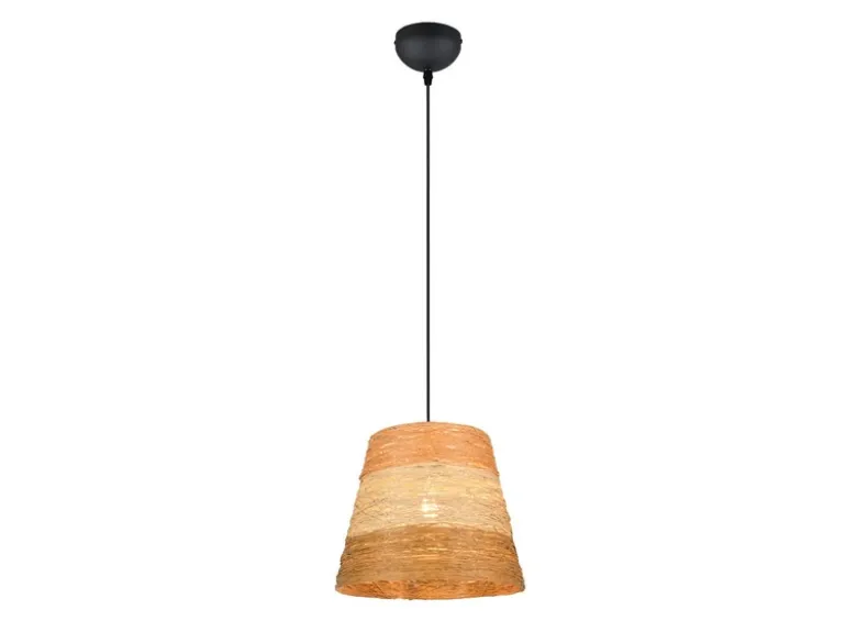 LED Pendelleuchte mit Lampenschirm aus mehrfarbigem Papiergarn, Ø 30cm