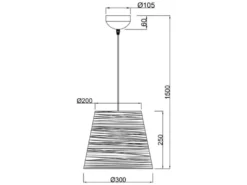 LED Pendelleuchte mit Lampenschirm aus mehrfarbigem Papiergarn, Ø 30cm