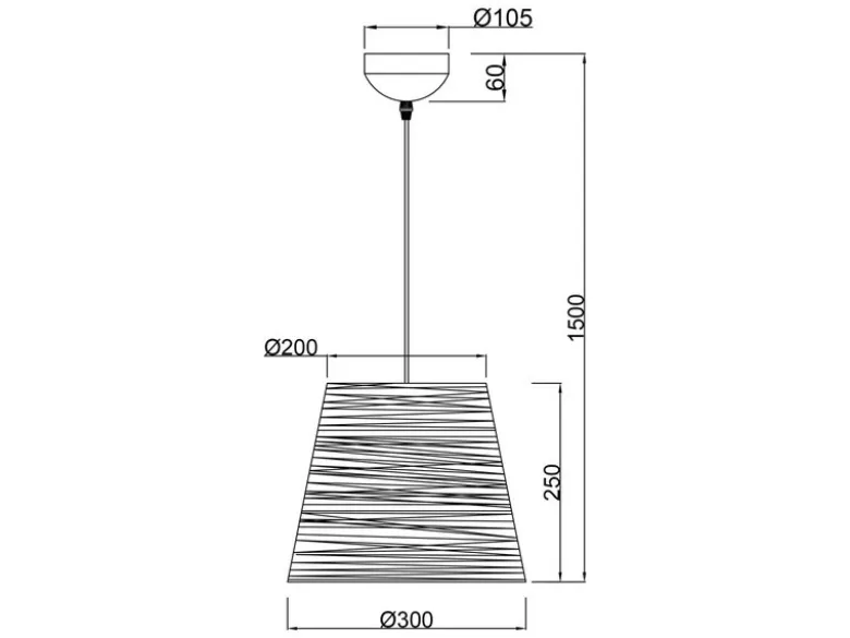 LED Pendelleuchte mit Lampenschirm aus mehrfarbigem Papiergarn, Ø 30cm