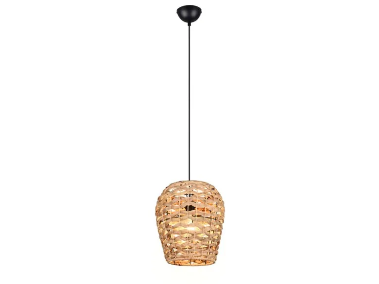 LED Pendelleuchte mit Lampenschirm geflochten aus Wasserhyazinthe, Ø 29cm