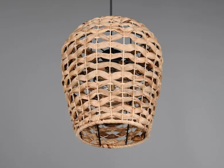 LED Pendelleuchte mit Lampenschirm geflochten aus Wasserhyazinthe, Ø 29cm