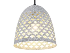 LED Pendelleuchte mit Lampenschirm Metall Silber, Ø 20cm