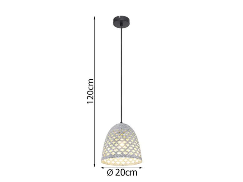LED Pendelleuchte mit Lampenschirm Metall Silber, Ø 20cm