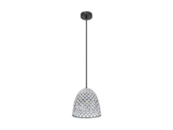 LED Pendelleuchte mit Lampenschirm Metall Silber, Ø 20cm