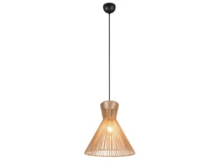 LED Pendelleuchte mit Lampenschirm aus braunem Papiergarn, Ø 35cm