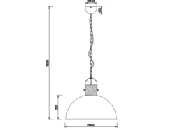 LED Pendelleuchte mit Metall Lampenschirm und Holzelement, Ø 45cm