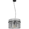 LED Pendelleuchte mit Rauchglas Stäben, Ø 40cm