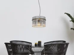 LED Pendelleuchte mit Rauchglas Stäben, Ø 40cm