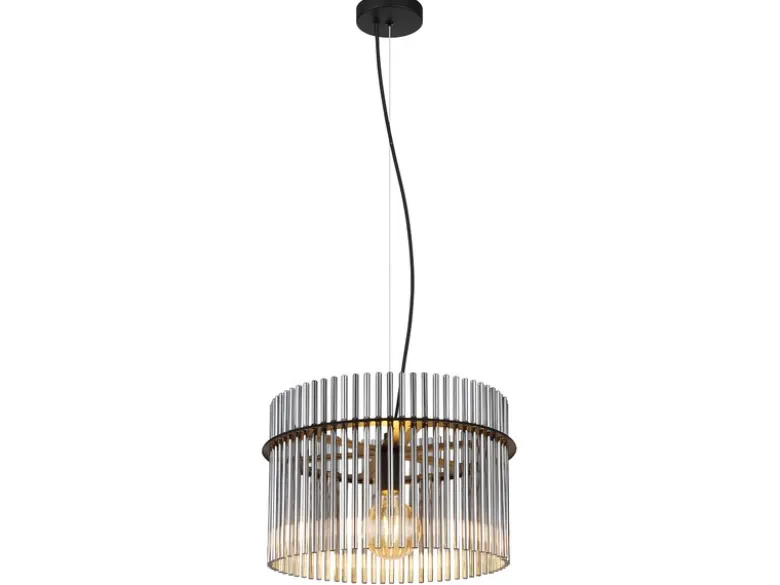 LED Pendelleuchte mit Rauchglas Stäben, Ø 40cm