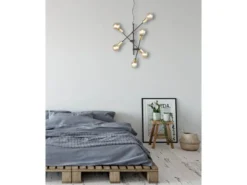 LED Pendelleuchte mit schwenkbaren Armen, in Schwarz & Bronze, Ø 54cm