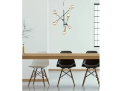 LED Pendelleuchte mit schwenkbaren Armen, in Schwarz & Bronze, Ø 54cm