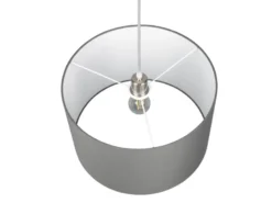 LED Pendelleuchte mit Stoff Lampenschirm in Grau, Ø 40cm