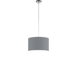 LED Pendelleuchte mit Stoff Lampenschirm in Grau, Ø 40cm