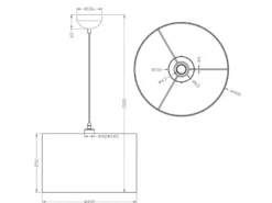 LED Pendelleuchte mit Stoff Lampenschirm in Grau, Ø 40cm