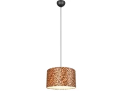 LED Pendelleuchte mit Stoffschirm Leopardenmuster, Ø 40cm