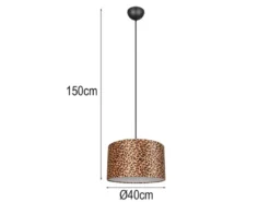 LED Pendelleuchte mit Stoffschirm Leopardenmuster, Ø 40cm