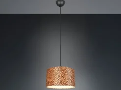 LED Pendelleuchte mit Stoffschirm Leopardenmuster, Ø 40cm