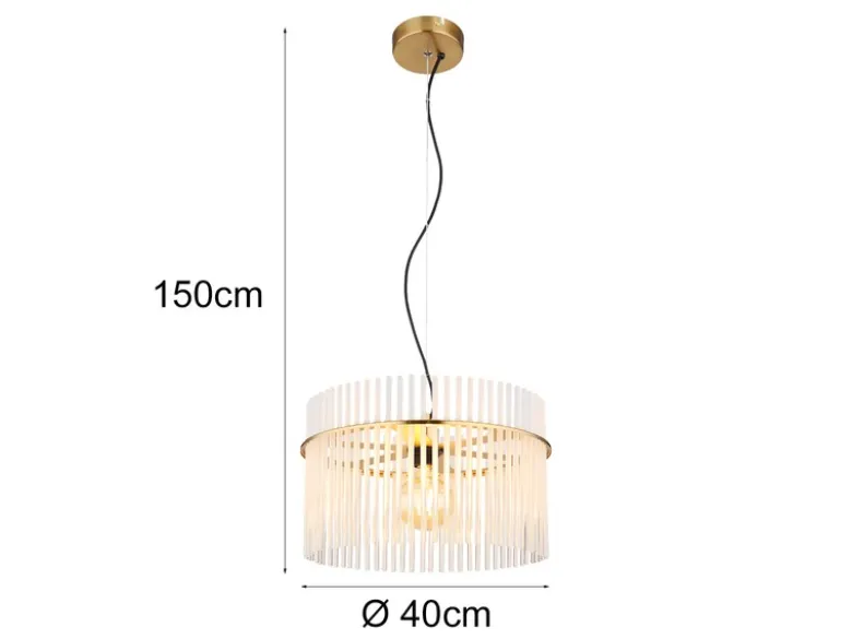 LED Pendelleuchte mit transparenten Echtglas Stäben, Ø 40cm