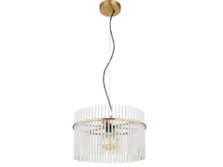LED Pendelleuchte mit transparenten Echtglas Stäben, Ø 40cm