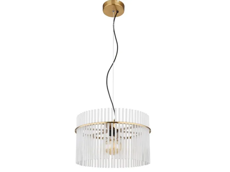 LED Pendelleuchte mit transparenten Echtglas Stäben, Ø 40cm