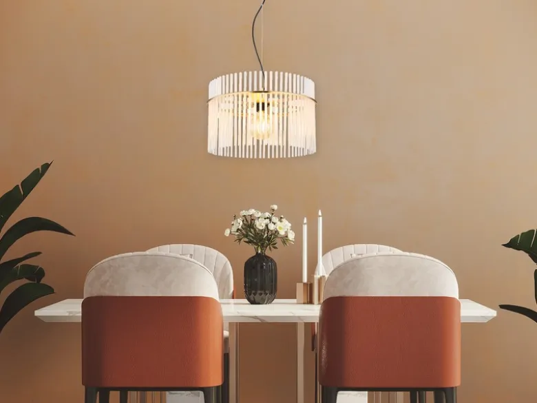 LED Pendelleuchte mit transparenten Echtglas Stäben, Ø 40cm