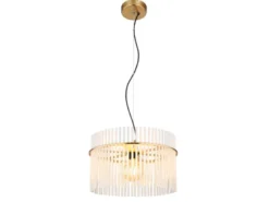 LED Pendelleuchte mit transparenten Echtglas Stäben, Ø 40cm