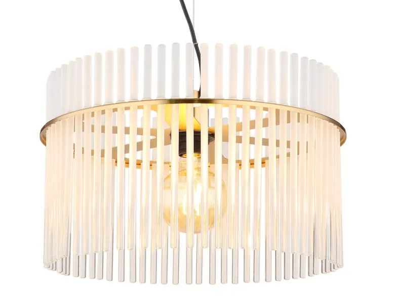 LED Pendelleuchte mit transparenten Echtglas Stäben, Ø 40cm
