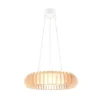 LED Pendelleuchte MONTE Naturholz Lamellen & Fernbedienung, Ø 60cm