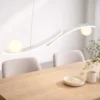 LED Pendelleuchte NAPOLI Weiß, dimmbar mit 2 Glaskugeln, Breite 82cm