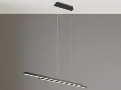LED Pendelleuchte ODIO modern Metall Schwarz lang, Breite 110cm