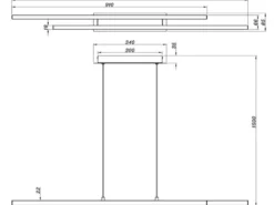 LED Pendelleuchte ODIO modern Metall Silber lang, Breite 110cm