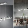 LED Pendelleuchte PADUA dimmbar per Schalter, Chrom, Kristall, Breite 81cm