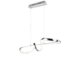 LED Pendelleuchte PADUA dimmbar per Schalter, Chrom, Kristall, Breite 81cm