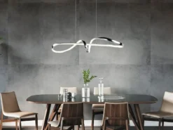 LED Pendelleuchte PADUA dimmbar per Schalter, Chrom, Kristall, Breite 81cm