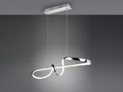 LED Pendelleuchte PADUA dimmbar per Schalter, Chrom, Kristall, Breite 81cm