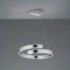 LED Pendelleuchte PARMA Metall Chrom/Weiß 3 Stufen Dimmer Ring, Ø 50cm