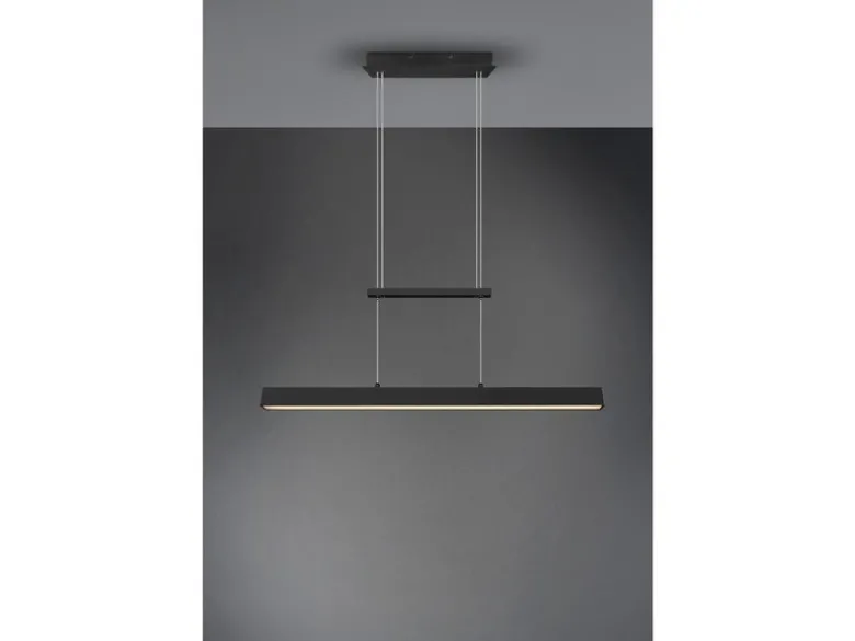 LED Pendelleuchte PAROS Schwarz dimmbar & höhenverstellbar, Breite 90cm