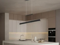 LED Pendelleuchte PAROS Schwarz dimmbar & höhenverstellbar, Breite 90cm