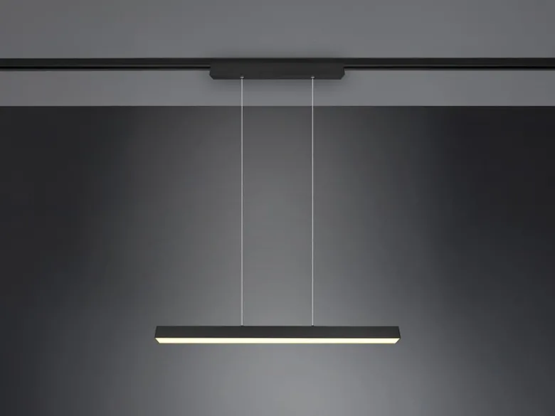 LED Pendelleuchte PAROS Schwarz, Breite 90cm für DUOline Schienensystem