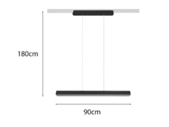 LED Pendelleuchte PAROS Schwarz, Breite 90cm für DUOline Schienensystem