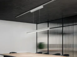 LED Pendelleuchte PAROS Silber, Breite 90cm für DUOline Schienensystem