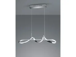 LED Pendelleuchte PERUGIA Metall Silber Chrom mit 3 Stufen Dimmer, Breite 81cm