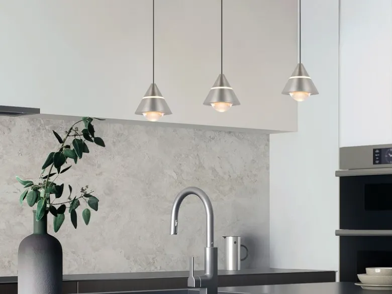 LED Pendelleuchte ROMEO höhenverstellbar, 3-flammig Silber, Breite 55cm