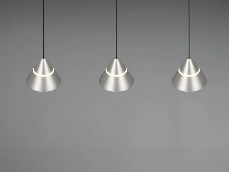 LED Pendelleuchte ROMEO höhenverstellbar, 3-flammig Silber, Breite 55cm