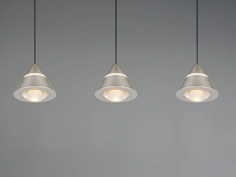 LED Pendelleuchte ROMEO höhenverstellbar, 3-flammig Silber, Breite 55cm