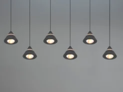 LED Pendelleuchte ROMEO höhenverstellbar, 6-flammig Schwarz, Breite 75cm